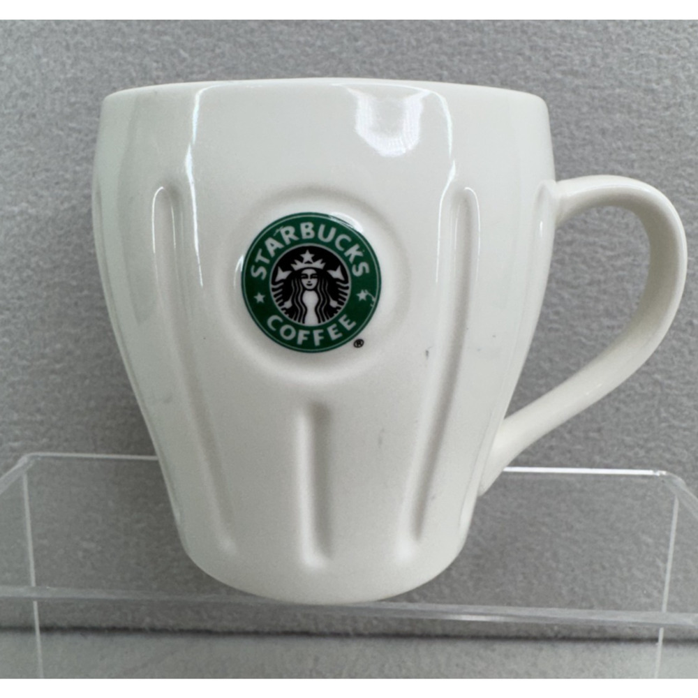 Starbucks Barista Mug 2003 Mermaid Logo 16oz White Ribbed Coffee Cup